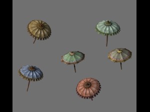 journey to the west - cloth umbrella 3D Model