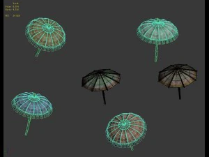 journey to the west - cloth umbrella 3D Model