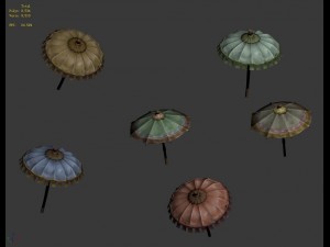 journey to the west - cloth umbrella Modèle 3D