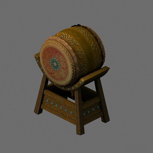 journey to the west - drums 01 3D Model .c4d .max .obj .3ds .fbx .stl .blend 