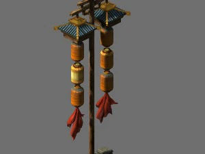 путешествие на запад - уличные фонари Тайваня 3D Модель