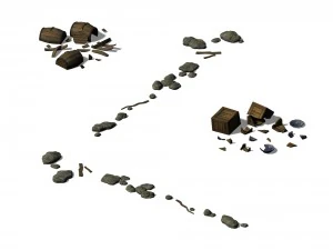 Vampir - Schatulle, Holzkiste, Steinfragmente 3D Modell