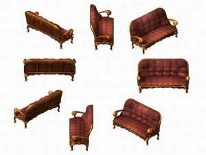 Зона воинов-вампиров &mdash; диван 01 3D Модель