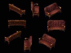 vampire warriors area - sofa 01 Model 3D