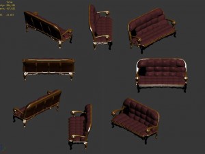 vampire warriors area - sofa 01 Model 3D