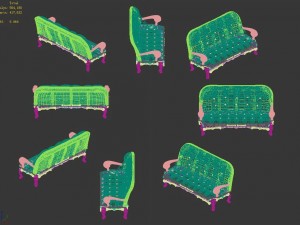 vampire warriors area - sofa 01 Model 3D
