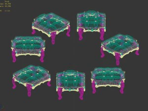 vampire warriors area - sofa 02 3D Model