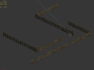 sennard - wooden fence 3D Model