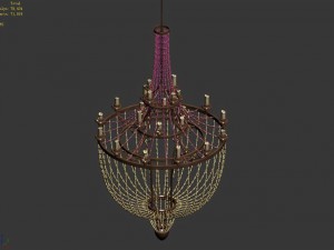 warriors area - crystal chandelier 01 3D Модель