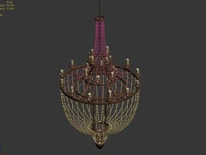 warriors area - crystal chandelier 01 3D Model