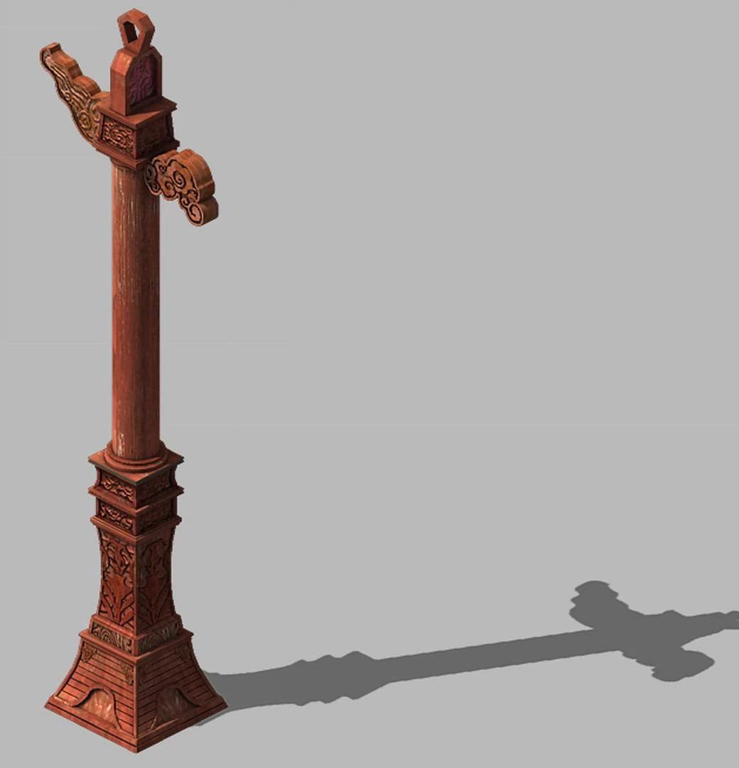 chang an city - booth posts 11 3D Model .c4d .max .obj .3ds .fbx .stl .blend