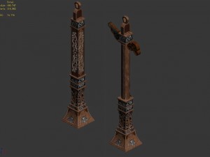chang an city - booth posts 11 3D 모델