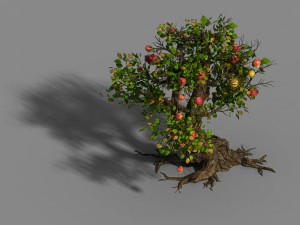 grass temple village - tree 02 Modèle 3D