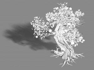 grass temple village - tree 02 3D Model