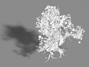 grass temple village - tree 02 3D Model