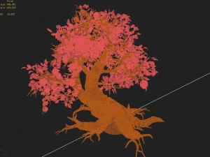 grass temple village - tree 02 3D Model
