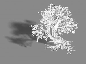 grass temple village - tree 02 3D Model