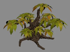 잔디 사원 마을 - 관목 01 3D 모델