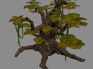 grass temple village - shrubs 02 3D Model