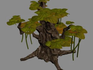grass temple village - shrubs 02 3D Model