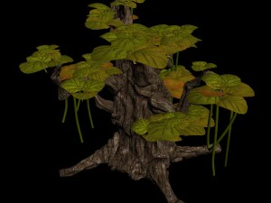 grass temple village - shrubs 02 3D Model