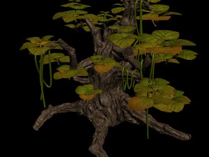 grass temple village - shrubs 02 3D Model