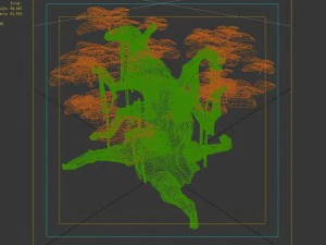 grass temple village - shrubs 02 3D Model