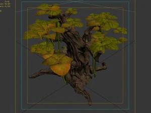 grass temple village - shrubs 02 3D Model