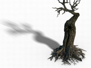 grass temple village - dry tree 01 Model 3D