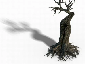 grass temple village - dry tree 01 3D Model
