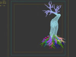 grass temple village - dry tree 01 3D Model