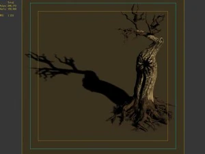 grass temple village - dry tree 01 3D Model