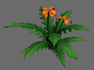 grass temple village - special plant 03 3D Model