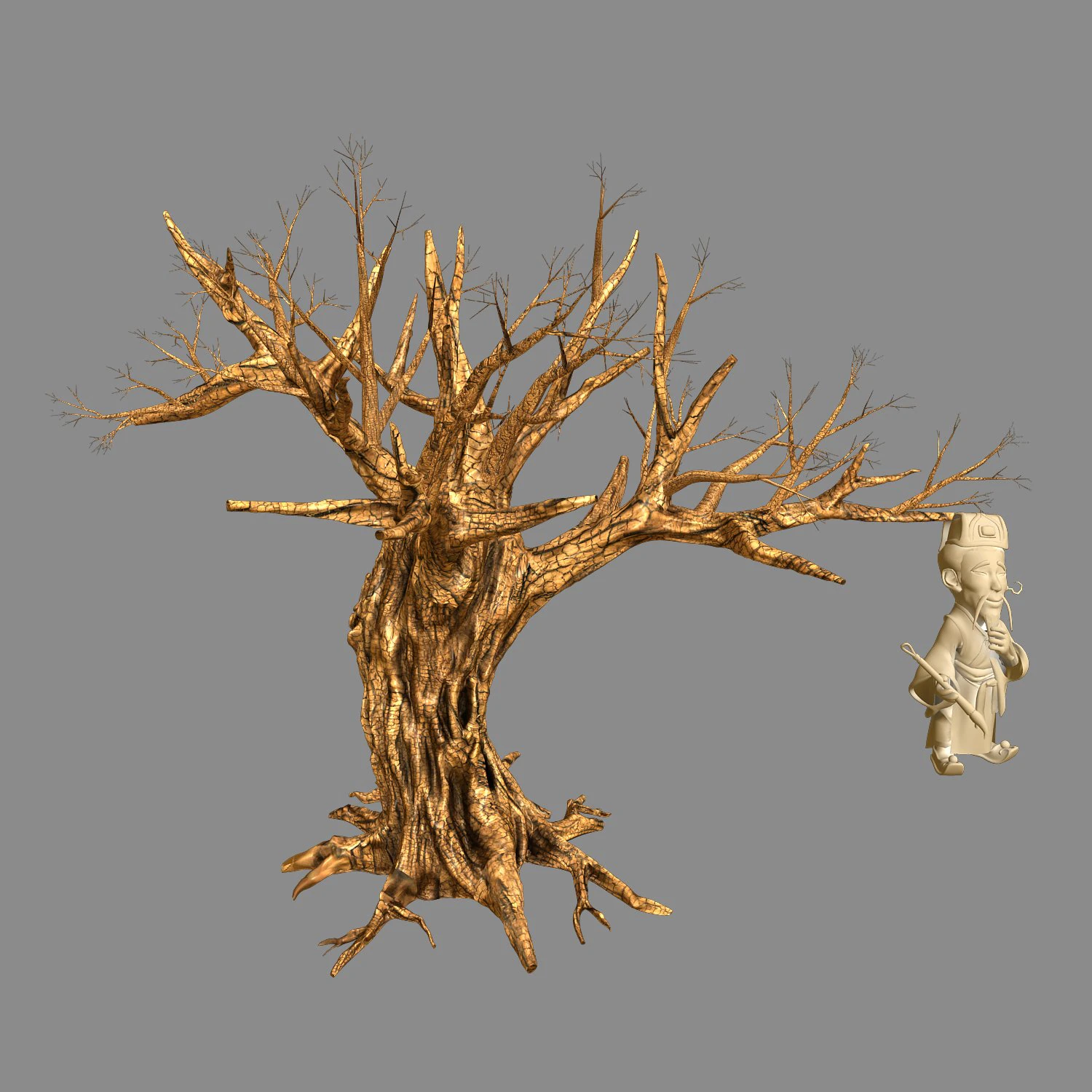 fox qishan - ruins film - dry tree 02 3D Model .c4d .max .obj .3ds .fbx .stl .blend 