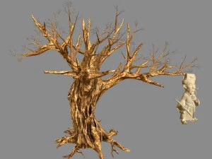 fox qishan - filme de ru&iacute;nas - &aacute;rvore seca 02 Modelo 3D