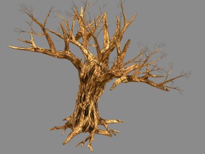 fox qishan - ruins film - dry tree 02 3D Model