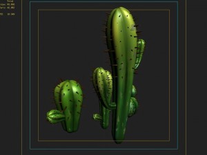 fox qishan - crescent spring - cactus 3D Model
