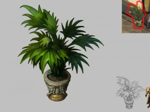 church hospital - flower pots 01 3D Model