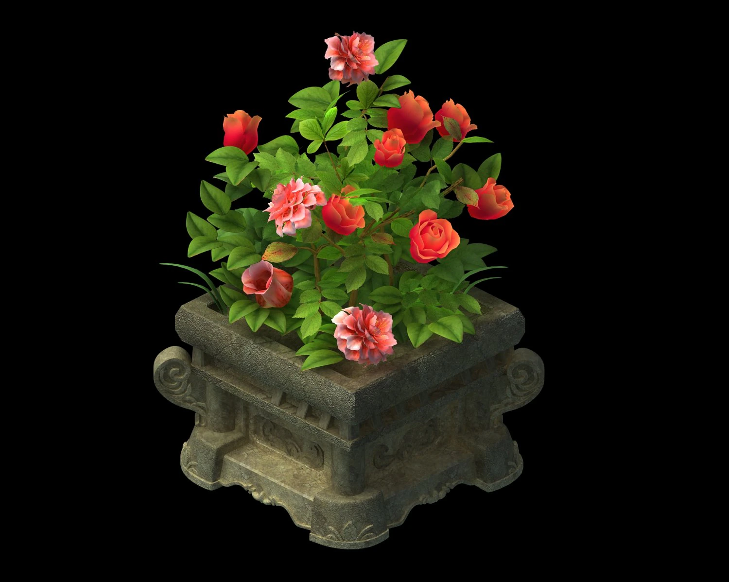 church hospital - flowerpot 02 3D Model .c4d .max .obj .3ds .fbx .stl .blend