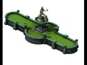 church hospital - flower garden 01 3D Model