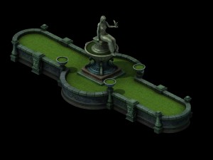 church hospital - flower garden 01 3D Model
