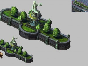 church hospital - flower garden 01 3D Model