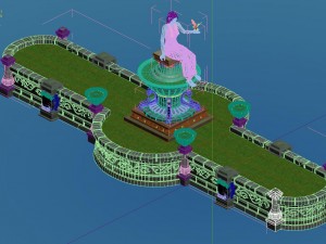 church hospital - flower garden 01 3D Model