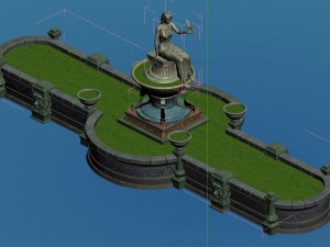 church hospital - flower garden 01 3D Model