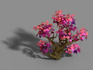 modal - pohon merah muda 01 Model 3D