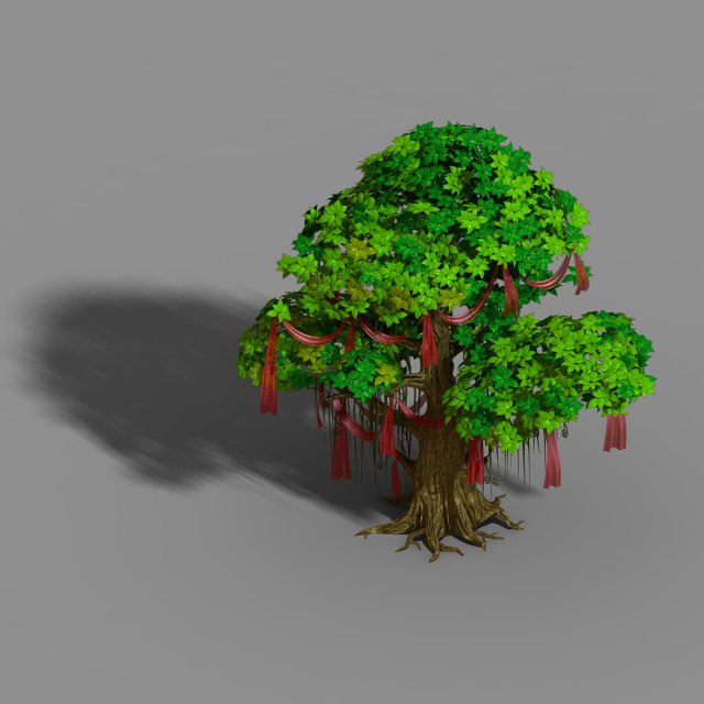 capital - green tree 02 3D Model .c4d .max .obj .3ds .fbx .stl .blend 