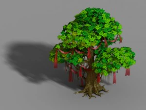 Hauptstadt - grüner Baum 02 3D Modell
