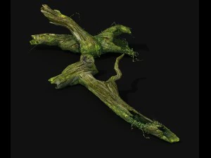 elven mountains - green algae - dead trees 03 3D Model