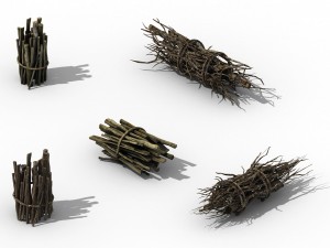fairy mountains - wood - wood fire 01 3D Model