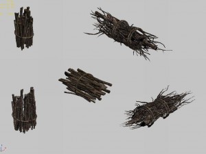 fairy mountains - wood - wood fire 01 3D Model